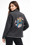 giubbotto jeans ricamato